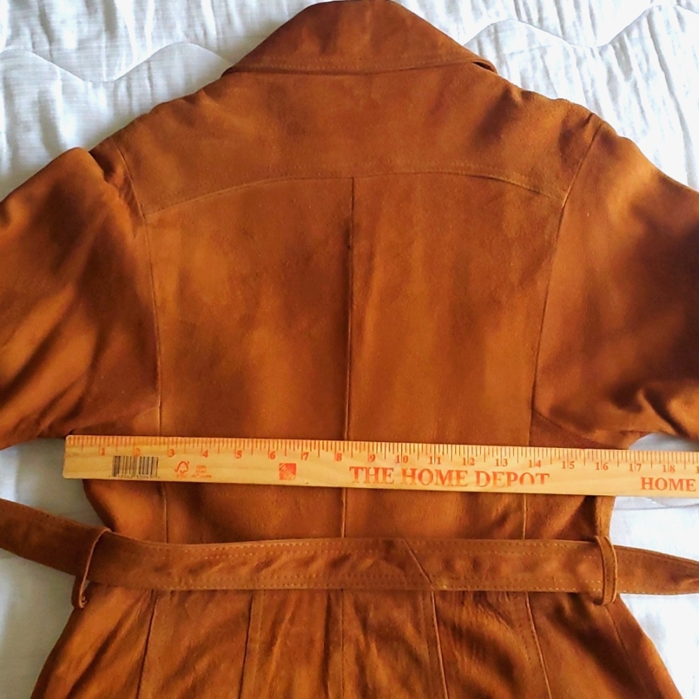 TFC Women's Belted Suede Trench Coat - Picture 16 of 16